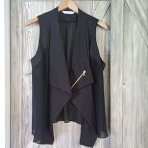 Peter Nygard Black Sheer Back Vest L/XL